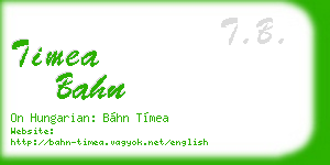 timea bahn business card