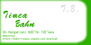 timea bahn business card